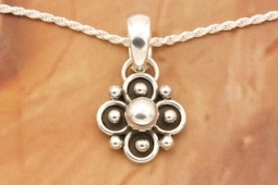 Artie Yellowhorse Sterling Silver Flower Pendant